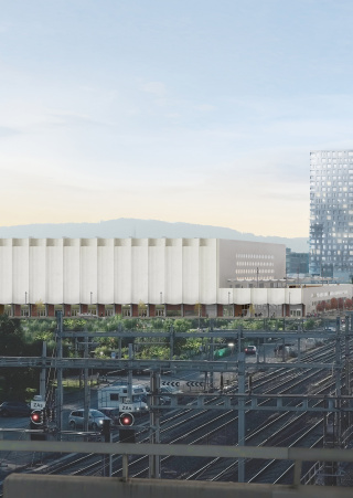 Draperie dans le béton - Swiss Life Arena, le stade de hockey sur glace de Zurich